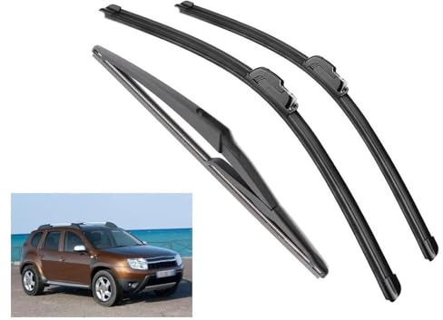 TOYOCC Car Front Rear Wiper Blades Brushes Cutter Accessories J Hook For Dacia For Renault For Duster MK1 2009 2010 2011 2012 2013 Windshield Wiper