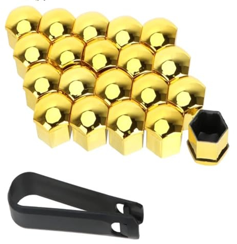 WTIXCRQ Radbolzen Radschraube Kompatibel Mit VW Für Polo Für Golf 7 Für Tiguan Auto Radabdeckung Nabenmutter Bolzenabdeckungen 20 Stück 17 Mm 19 Mm 21 Mm Nabenschraubenabdeckung(Color 1,21mm)