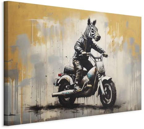 murando - Leinwandbild Abstrakt Tier Zebra, 120x80 cm, 1-teilig, Wohnzimmer | Hochwertige Leinwand, sofort aufhängbar, ideal fürs Wohn- oder Schlafzimmer, wasserfest und lichtecht, langlebig, stilvoll