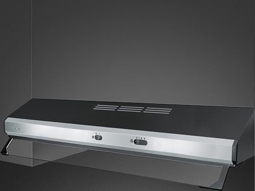 Smeg KSEC91XE3 - Cappa cucina, Aspirante/Filtrante, 305 m³/h, colore Nero/Inox, Classe energetica E