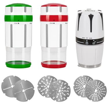 Genius Gewürzmühle Käsereibe Nicer Dicer Maestro mit 3 Größe Klingen 13-tlg. inkl. Knoblauchschneider G10