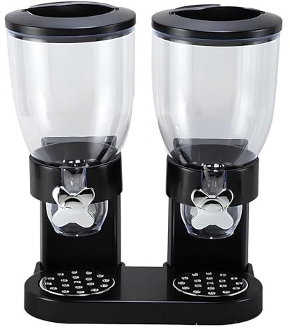 LIEROLYE Cereal Machine Cereal Dispenser, Rotating Five-grain Oat Dispenser, Transparent Rice Bucket For Corn Flakes, Sweets, Nuts And Muesli, Cereal Dispenser Storage(2 barrels)