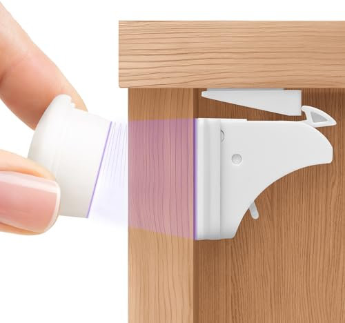 WunderHippo Chiusura Magnetica per Cassetti & Ante – 12 Serrature + 3 Chiavi – Chiusura Autoadesiva per Mobili – Blocco di Sicurezza Magnetico per Bambini