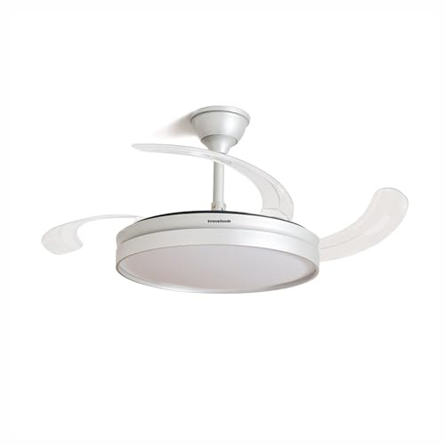 InnovaGoods Deckenventilator mit LED-Licht und 4 einklappbaren Flügeln Silteez Silberfarben 80 W Ø49-104 cm