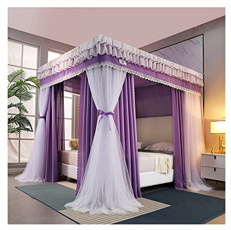 GLLBQEAG Betthimmel für den Innenbereich, Moskitonetz, romantischer Verdunkelungsvorhang im Prinzessinnenstil, Betthimmel für Schlafzimmer für Erwachsene und Kinder (Größe: 180 x 200 x 200 cm)