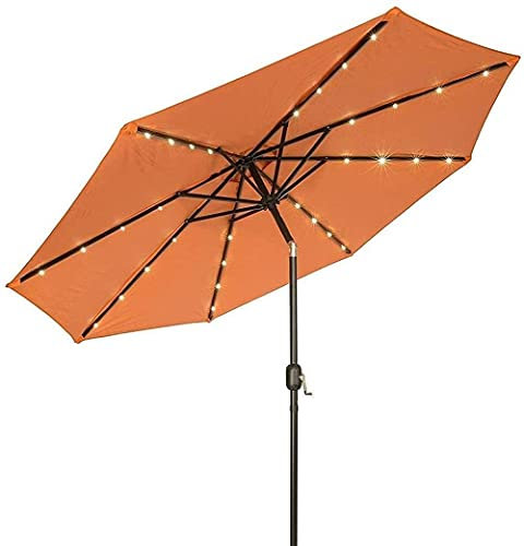 Parasols Sun Parasol Umbrella Garden Parasols 2.5M Crank Solar Light Umbrella Market Patio Outdoor LED Umbrellas Self Charging LED Garden Umbrella umbrella