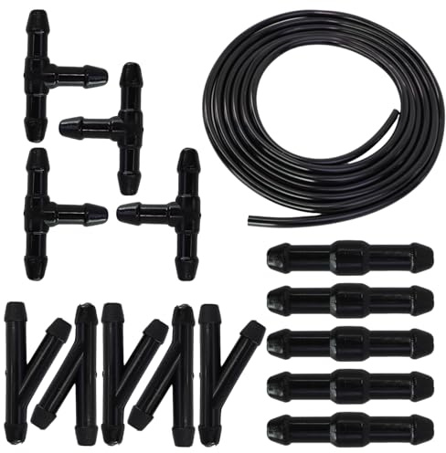 30CM Universal Scheibenwaschanlage, 15PCS Schlauchverbinder, Wischwasserschlauch Reparaturset, Automotive Schlauch, Hochwertiges Automotive Reparaturset Für Windschutzscheiben, Schwarz