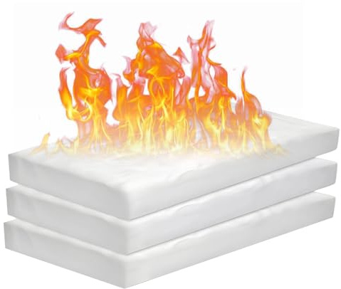 LNSYSNS Lana Cerámica para Chimeneas, 3 Piezas Fibra de Algodón Lana para Chimenea de Gel, Buen Aislamiento Térmico, Blanco Etanol Esponja Cerámica, para Quemadores de Etanol y Chimeneas de Interior