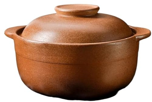 LSNNMU Casserole Dish Casserole Ceramic Casserole High Temperature Resistant Household Open Flame Unglazed Stew Pot Soup Porridge(1.6L)