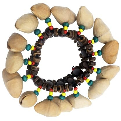 Clochettes à main Nutshell - Accessoire de musique - Fait à la main - Shaker artistique portable - Convient pour diverses occasions - Cloches en coquille naturelle