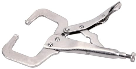 Clamps Quick Grip， Alloy Steel Grip Vise Lock Jaw Swivel C Clamp Weld Clip Woodwork Pincer Tong Tenon Locator(Fixed Head)