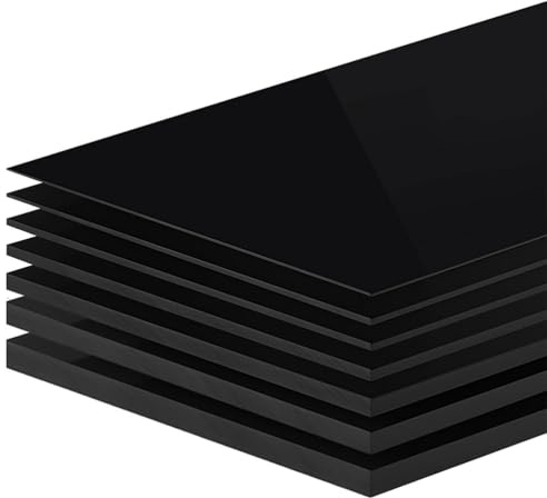 TIHONORI Lot de 2 Plaques Plastiques Noires 2mm – Plaques Rigides en Polypropylène pour Atelier, Projets Techniques, Maquettes,30×50cm