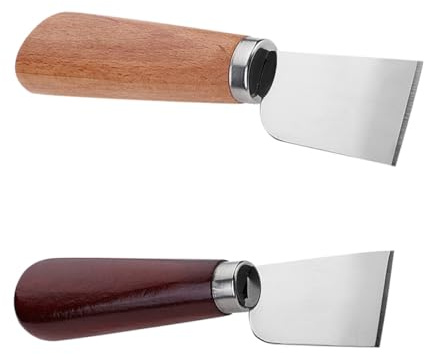 WRITWAA 2 pezzi Strumento Taglio Pelle in Acciaio Inossidabile Coltello Rifinitura per Artigianato Cuoio Fai da Te Utensile per Rifinire e Tagliare Pelle Design Ergonomico Resistente e