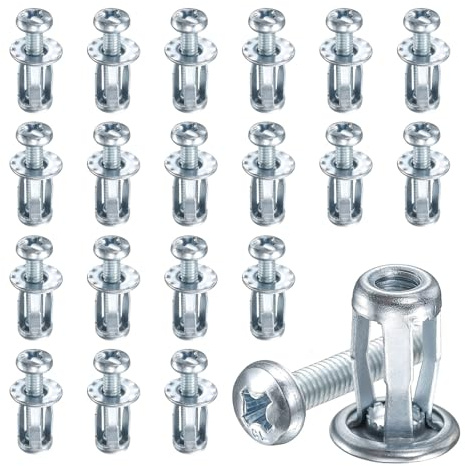 PATIKIL 20Pcs Viti A Espansione Con Dado A Petalo M4x20 Ancoraggi Per Pareti Cave Ancoraggi Per Porte Cave Per Rivestimenti In Alluminio Tubi In Acciaio Lamiere Di Ferro Colore Argento