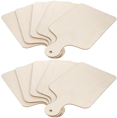 Cabilock Lot de 10 Planches à Découper en Bois Brut Carré 30X16 CM Petites Planches à Découper Artisanales DIY Polyvalentes Cuisine et Présentation