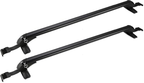 EVERGOODS 2PCS Lockable Car Roof Bars 105cm – Aluminium T-Slot Roof Rack with 2 Keys, Anti-Theft Luggage Carrier for Vehicles with Raised Roof Rails