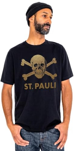 FC St. Pauli T-Shirt Totenkopf Schwarz-Gold - Größe 4XL