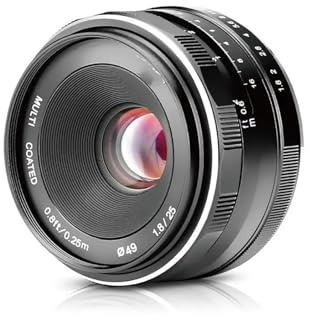 Lente Manual de Gran Apertura F1.8 de 25 mm, Compatible con cámaras Micro 4/3/E/EF-M/X(M4/3)