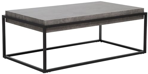 Beliani Couchtisch Betonoptik grau rechteckig Metallgestell schwarz 115 x 64 cm Altos