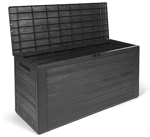 Kreher Kompakte Kissenbox/Aufbewahrungsbox in Anthrazit mit 280 Liter Nutzvolumen. Robust, abwaschbar und einfach im Aufbau!