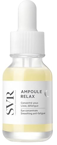 SVR – Ampoule Relax Yeux – Sérum Nuit Régénérant Anti-Fatigue – Lisse rides, atténue cernes et poches – Pour peaux sensibles – GABA 0,3%, Postbiotique – 15 ml