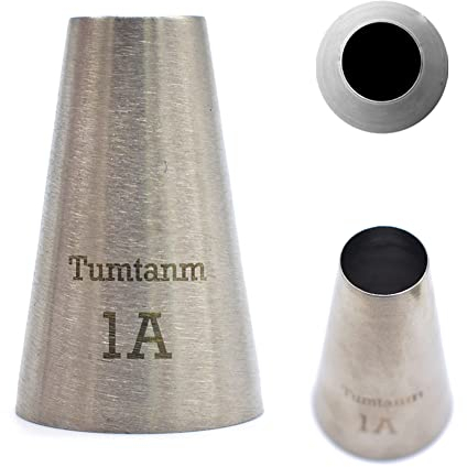 Tumtanm 1A ugello grande goccia fiore tubazione punta, grande senza cuciture in acciaio inox glassa ugello punta #1A