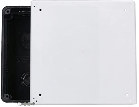 Verbindungskasten 150x150x65mm Unterputz Anschlusskasten Ausbrechöffnungen M20-34mm Kunststoff PS PP mit Deckel Schwarz-Weiß Voxura