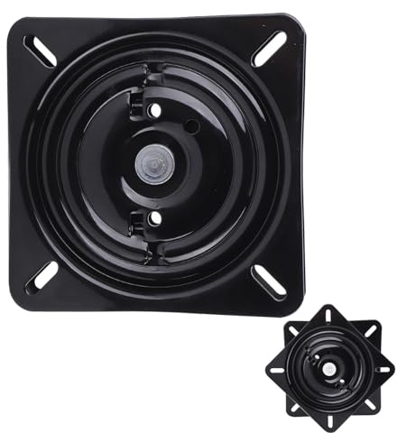 Tissting Drehbeschlag Drehteller 7 Zoll Stuhl Drehscheibe Basis Quadrat Drehteller 180 Grad Automatisch Rebound Duale Lager Laufen für Möbel Bar Büro Auto Stühle
