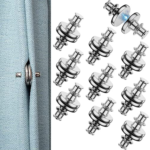 10 Pairs Heavy-Duty Curtain Magnets - Light Leakage Prevention, Shower Drapery Magnetic Button Weights for Home, Bedroom, Office