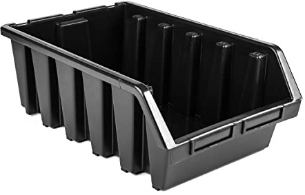 botle 10 Stk Sortierboxen Lagerboxen Stapelbox Werkstatt-Stapelkisten Sichtlagerkasten Box Schwarz 50,5x32,5x19cm Sortierkasten Kunststoffboxen