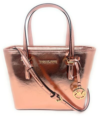 Michael Kors Jet Set Travel Small Carryall Convertible Top Zip Tote Saffiano Leder Crossbody Bag Geldbörse Handtasche (PrimRose), Primerose