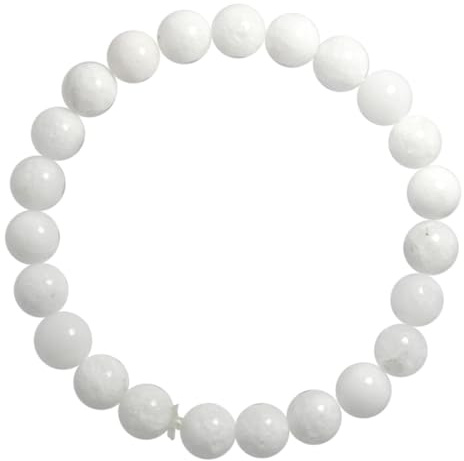 2LIVEfor Armband weiß Jade echte Steine weisse Perlen Schmuck Armband echter Naturstein Armschmuck Armbänder echt Armband Kugeln Freundschaftsarmbänder