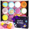 LOPHE Bombes de Bain,12 pcs Coffret Cadeau Boules de Bain, Bombes de Bain Moussant aux Huiles Essentielles, Végétalien et Sans Cruauté, Cadeaux pour CadeauFille,Fete des Meres,la Saint Valentin,Noël