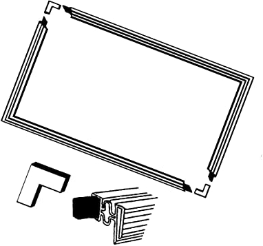 SOS Accessoire Guarnizione per porta universale 2000 x 1000 mm, per frigorifero, congelatore, 1000025441-000