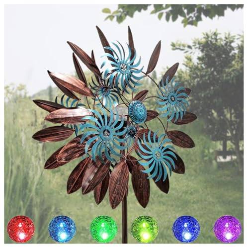 Solar WindräDer Aus Metall FüR Den Garten 213 cm, WindräDer Garten Groß, WindräDer Garten Metall Wetterfestes Gartendeko