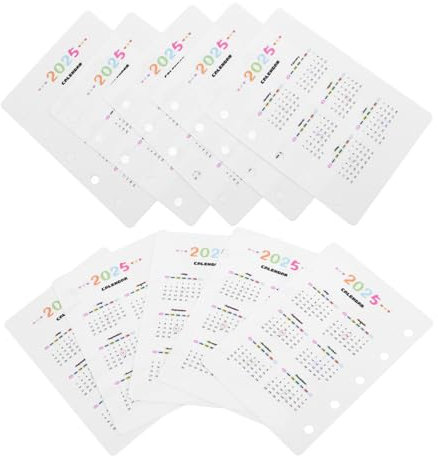 VILLCASE M5 Kalenderbinder-zubehör 10er-pack Nachfüllbare Kalenderseiten Trenner Schreibtischplaner-einlagen