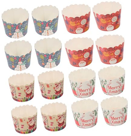 BIUDECO 200pcs Cake Cups Random Style Muffin Baking Liners for Desserts Sturdy Material for Christmas Parties and Baking Supplies