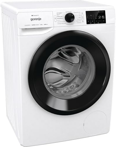 Gorenje WPNEI84A1TS Waschmachine mit Dampffunktion/ConnectLife / 8Kg / 1400 U/min / 15 Programme/Totaler AquaStop/WaveActive Trommel/ExtraHygiene/PowerWash/Schnell Waschgang/Weiß/EEK: A-10%