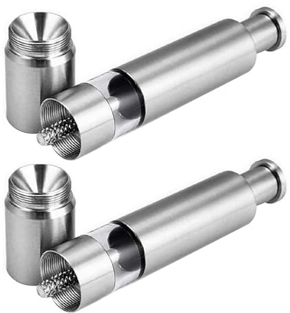 Manual Thumb Pepper Grinder - Push Button Salt Mill, Stainless Steel Pump Grinder | -Handed Operations Pepper Grinder with Smooth Pump Action, Compact and Sturdy for Easy Seasoning, Perfect for Kit