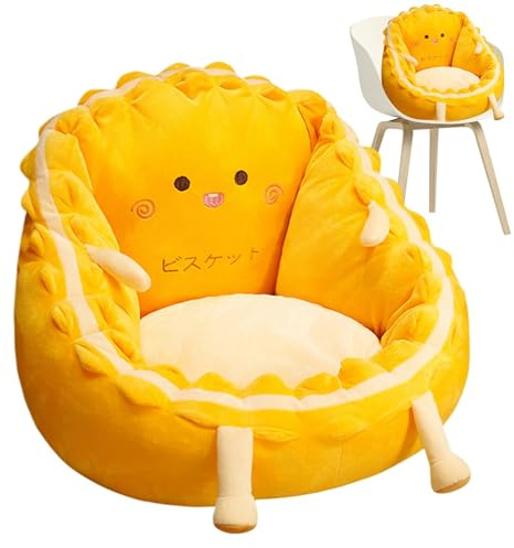 Silla de Piso con Soporte trasero, Cojín de asiento Cómodo, Cojín de Silla de Piso con Respaldo, Cojín de Silla en Forma de Huevo, Silla Ergonómica de Juego en el Suelo, Cojín de Silla Suave