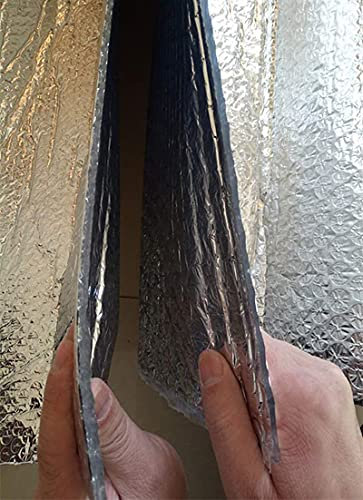 Rouleau d'isolation auto-adhésif à double bulle en aluminium réfléchissant pour radiateur, abri de jardin, porte de garage, panneau réflecteur de chaleur 1 x 8 m