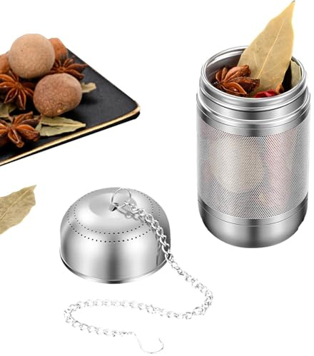 Cage à ragoût en acier inoxydable, infuseur à thé en maille fine avec chaîne, filtre d'assaisonnement en maille, infuseur à boules de thé, panier de séparation d'assaisonnements, passoire à épices