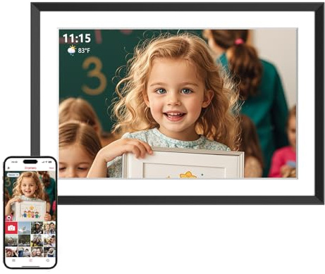 Cornice digitale con touch screen HD IPS da 10 pollici 1280 x 800, cornice WiFi digitale con memoria integrata da 32 GB, supporto 1 TB, rotazione automatica e montaggio a parete, invia foto e video in