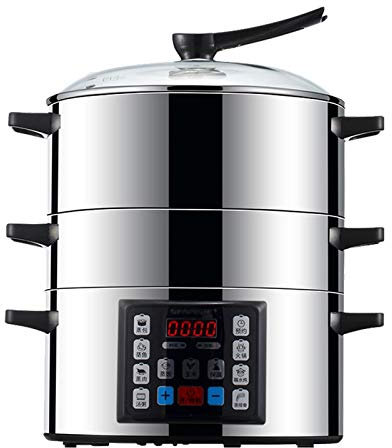 MQPALZKD Vaporiera elettrica Multifunzionale per Uso Domestico Vaporiera di Grande capacità Vaporiera Multistrato da Cucina Professionale