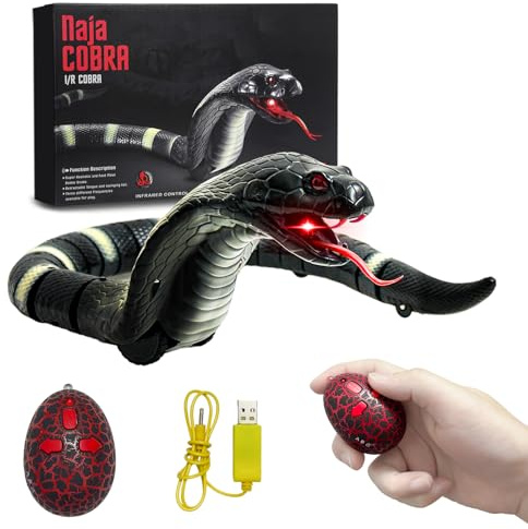 Golgner Serpiente de Control Remoto, Serpiente Cobra de Control Remoto de 42 cm, Lengua Retráctil, Balanceo, para Niños, Regalo, Fiesta