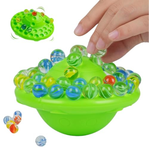 EIHI Juego de Equilibrio con canicas para niños y Adultos,60 canicas de Cristal de Colores con Base oscilante y Caja,Audaz y cuidadoso,Juego de Mesa Familiar para 1-4 Jugadores