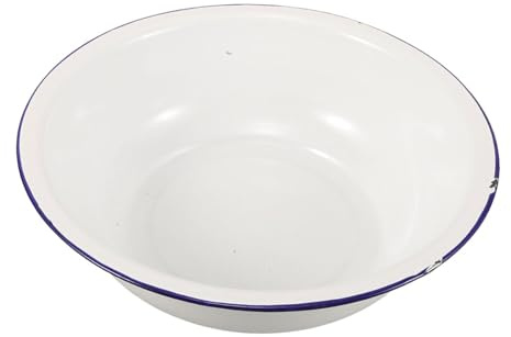 FRCOLOR Lavabo Fácil de Limpiar para Baño de Pies y Versátil de Esmalte Blanco de 32cm Diseño Retro y Preparación Hogar