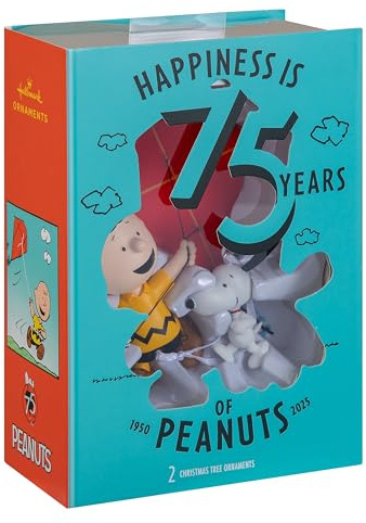 Hallmark Peanuts Storied Moments Ornement, Charlie Brown & Snoopy, décoration d'arbre, Objet de Collection, Rouge, Jaune, Noir, Blanc