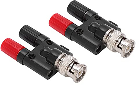 ZYLARUM BNC Male to Dual Banana Plug Adapter | 4mm Banana Female Socket RF Coaxial Splitter | Brass Metal Plated Connector for Electronics/Test Equipment/Industrial Use