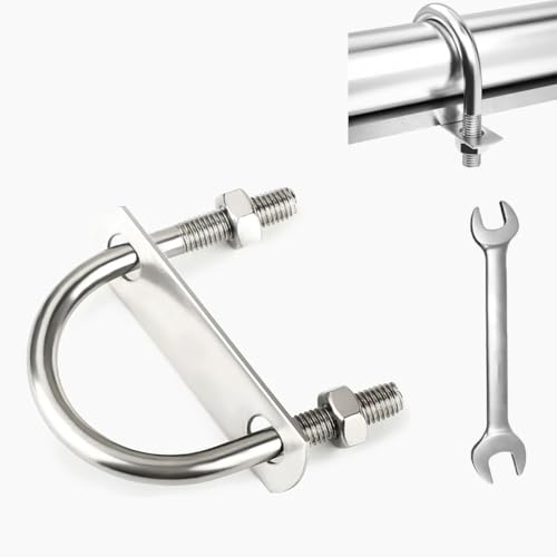 BAIWANLIN Perno en U de Acero INOX M10 con Tuercas Placas Llave Inglesa Juego Abrazadera para Fijación Tuberías Cables,M10*140mm*1pcs